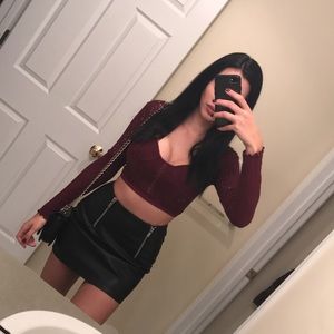 Black mini skirt